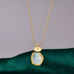 Irregular geometric shell coin gold coin necklace
